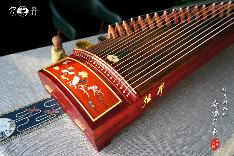 弦昇红花梨系列古筝-荷塘月色（红）
