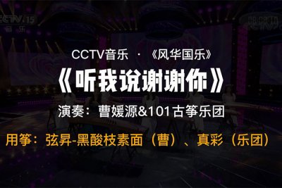 曹媛源-《听我说谢谢你》，古筝：弦昇黑酸枝素面和真彩